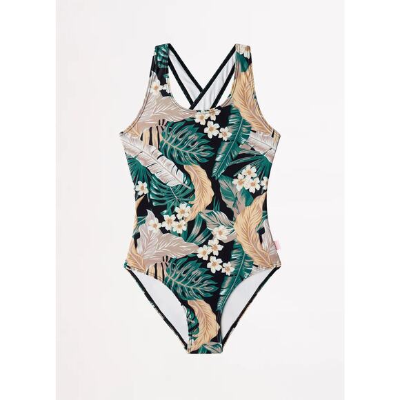 Seafolly Saint Lucia Crossover Back Girls One Piece NWT SIZE 8 10 12 - Picture 2 of 3